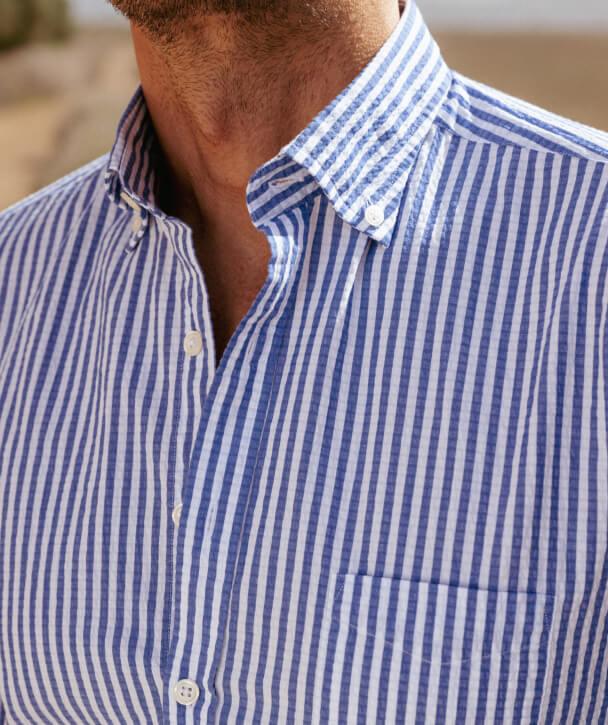 Discover the elegant comfort of Seersucker with CAFÉ COTON Shirts