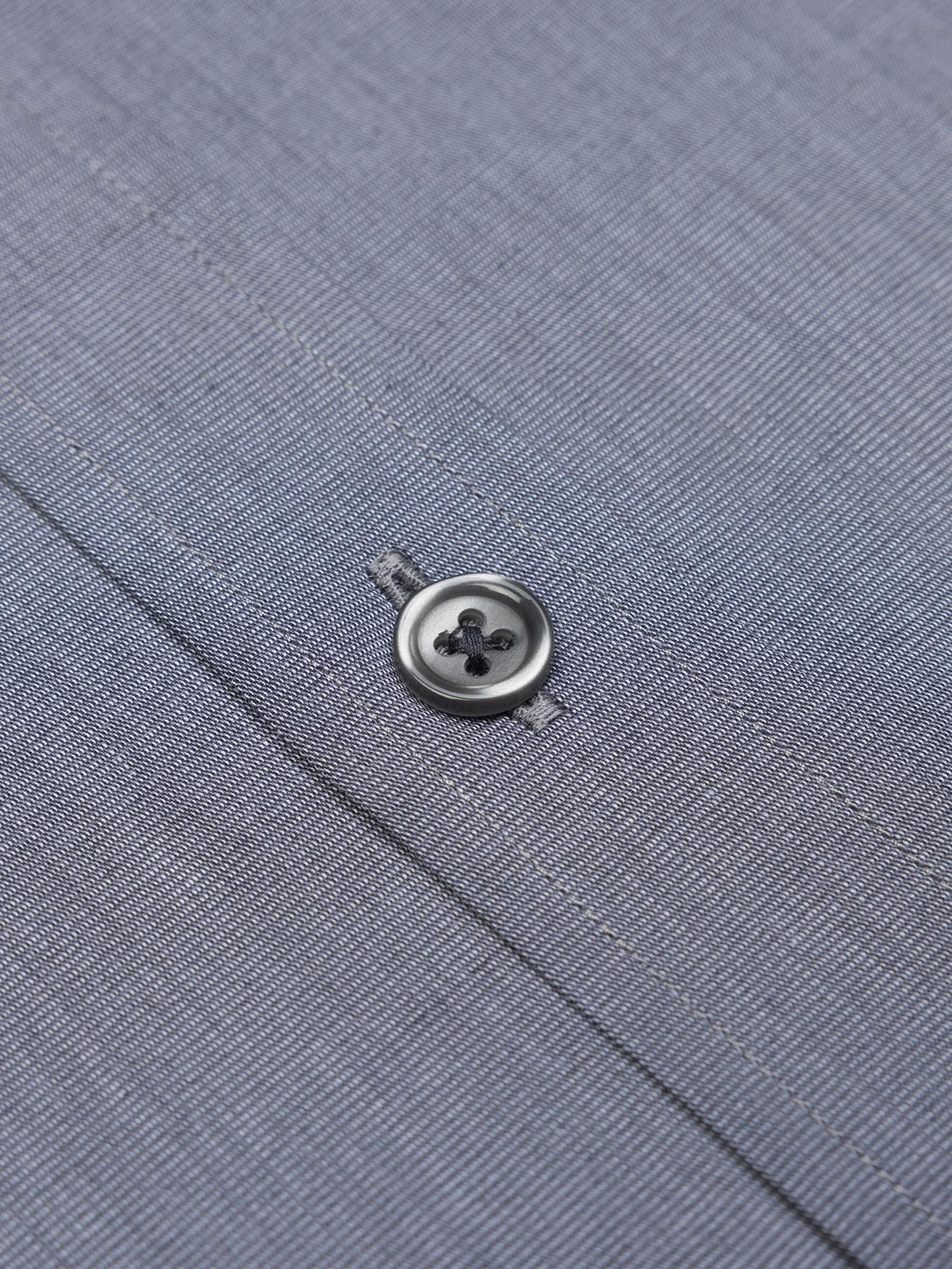 Chemise en fil à fil grise - Col Boutonné