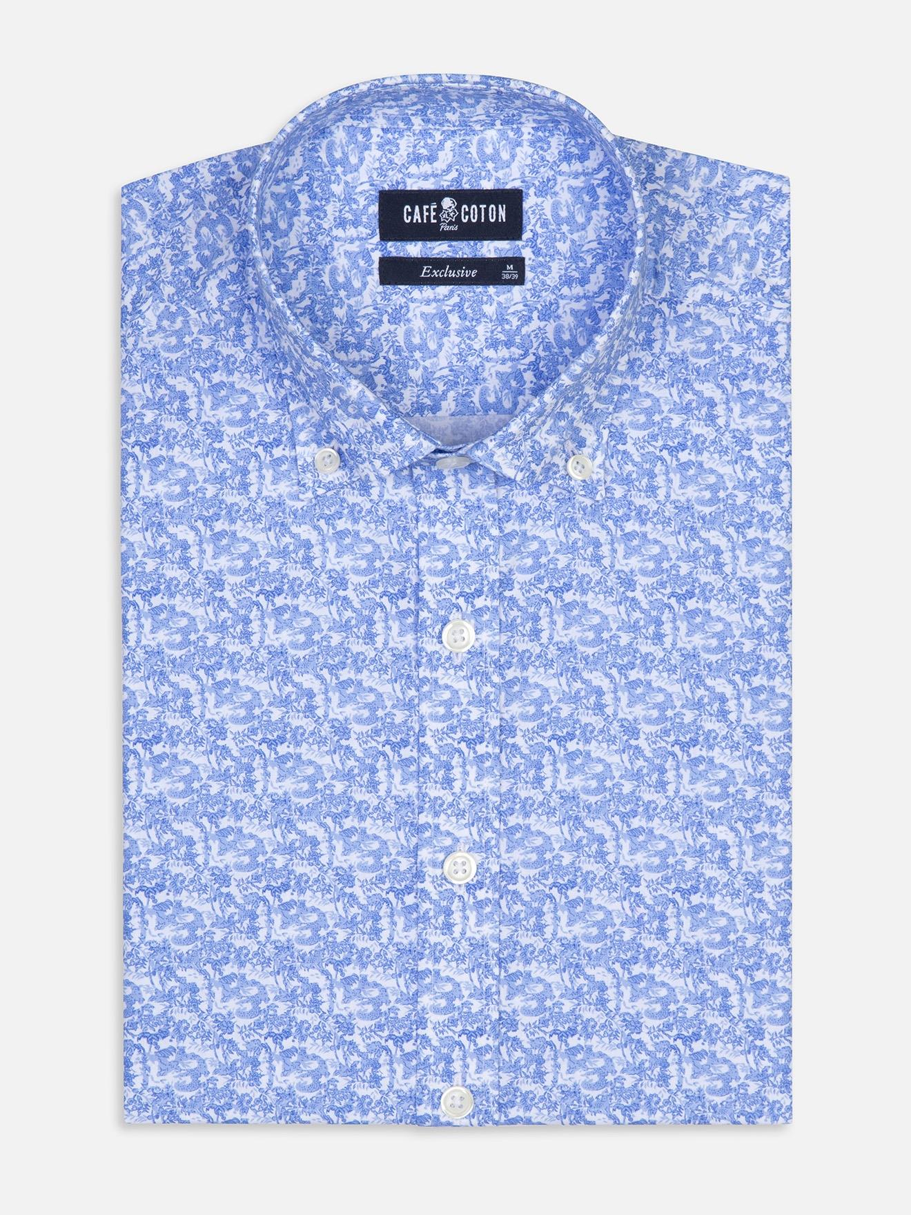 Harold slim-fitted overhemd met print - Button-down kraag