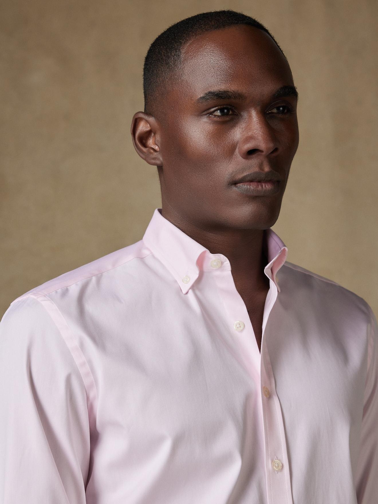 Roze pin point Slim fit overhemd - Button-down kraag
