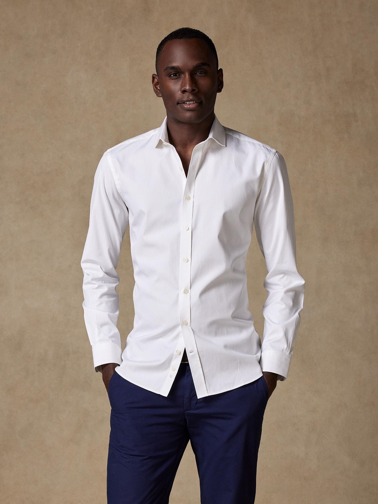 Ivory pin point shirt - Extra Long Sleeves