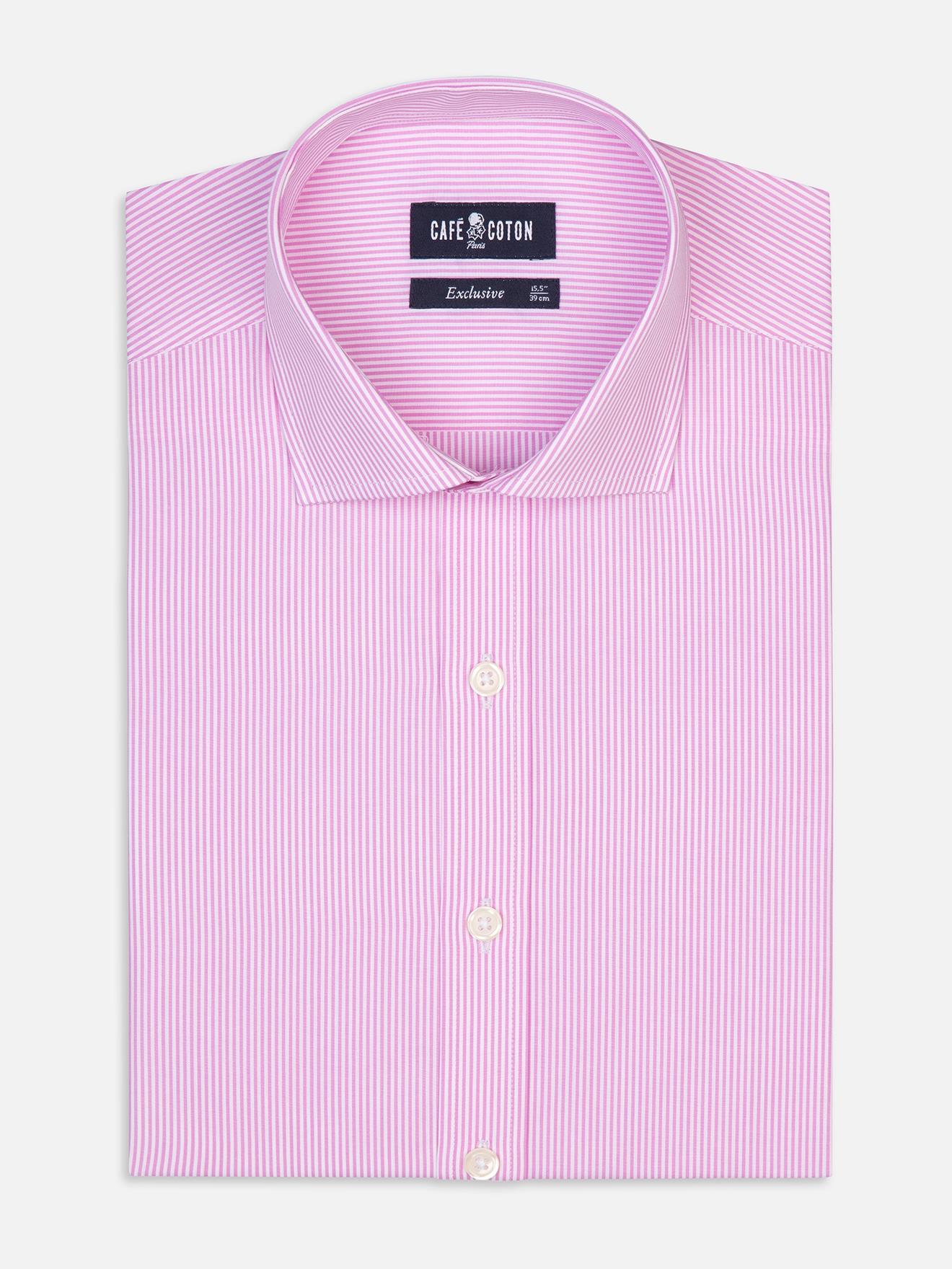 Menthon roze streep getailleerd overhemd