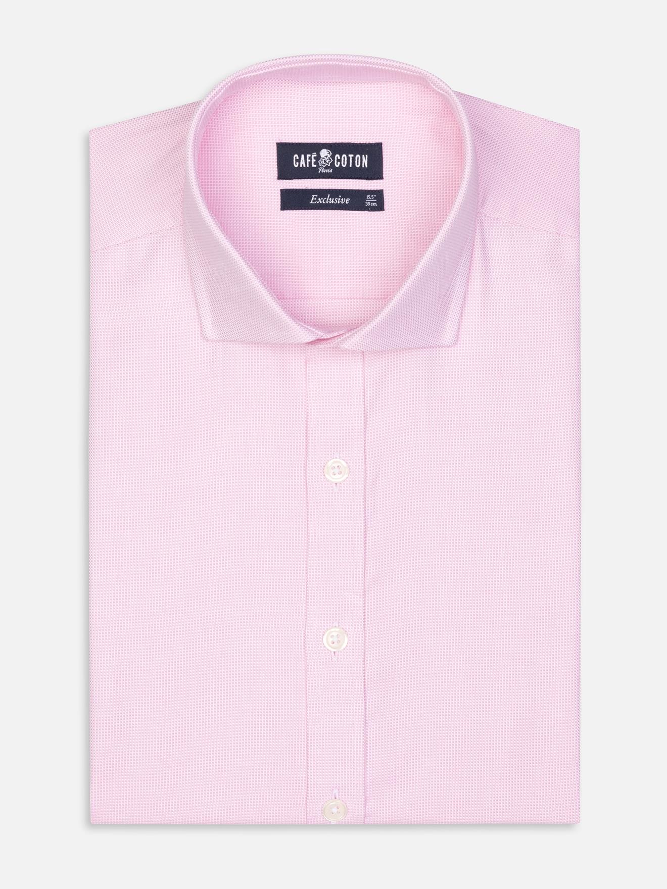 Roze gevlochten Slim fit overhemd