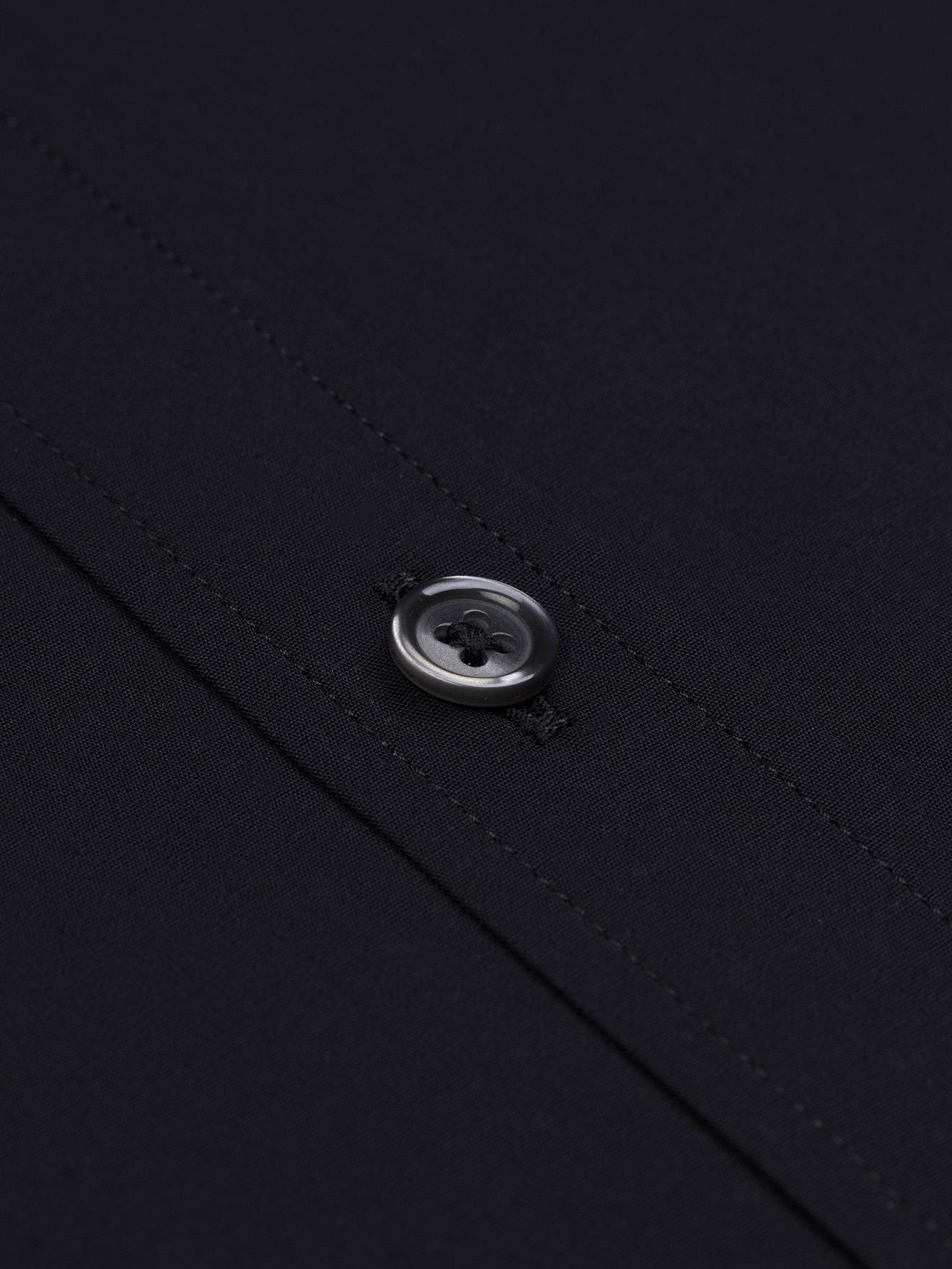 Slim-fitted zwart poplin overhemd