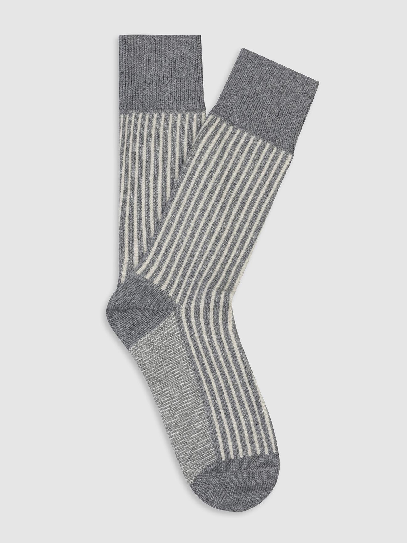 Chaussettes Berty à rayures structurées grises