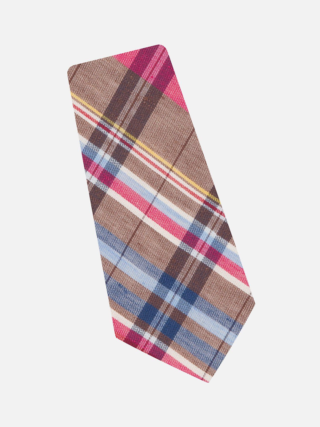 Cravate à motif tartan naturel
