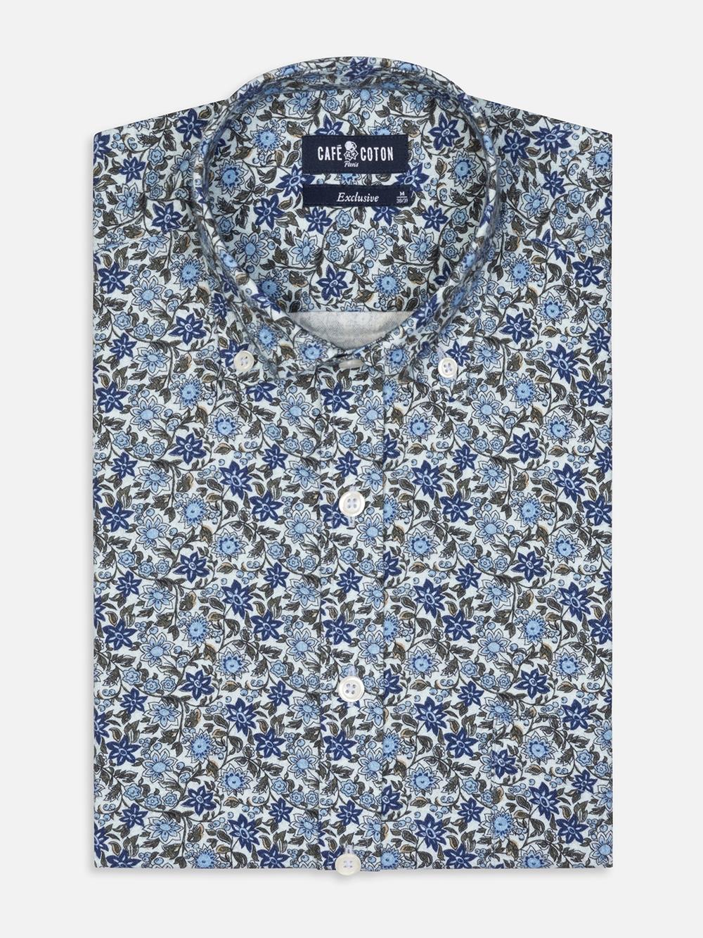 Agnel shirt met bloemenprint - Button-down kraag