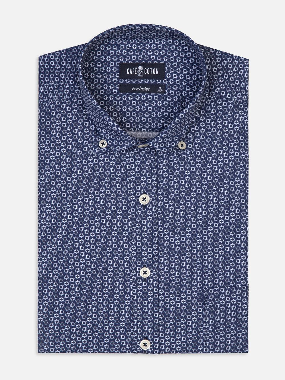 Alvin shirt with printed pattern - Button-down collar
