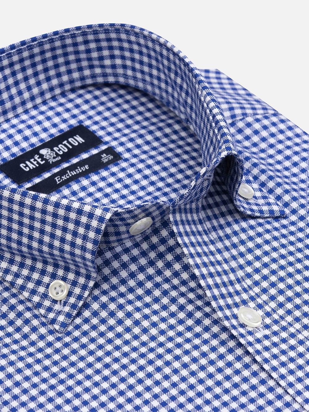 Buton down collar Anthony gingham shirt - Navy 