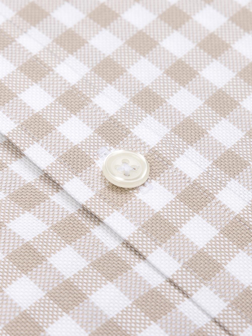 Buton down collar Ash check shirt - Off-white 