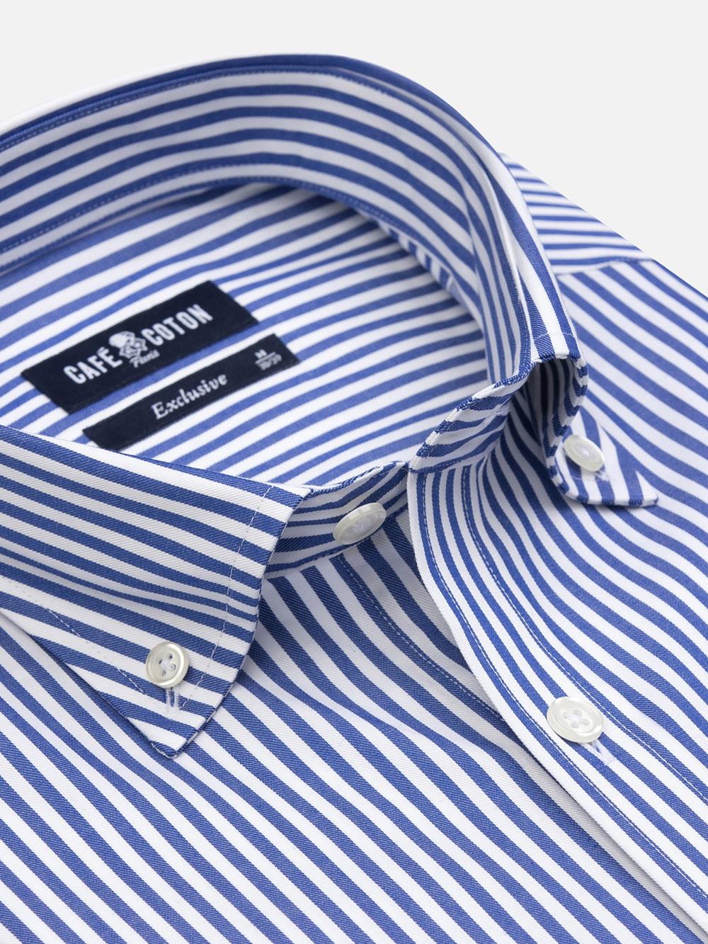 Camicia Barry a righe blu scuro - Con buttoncini