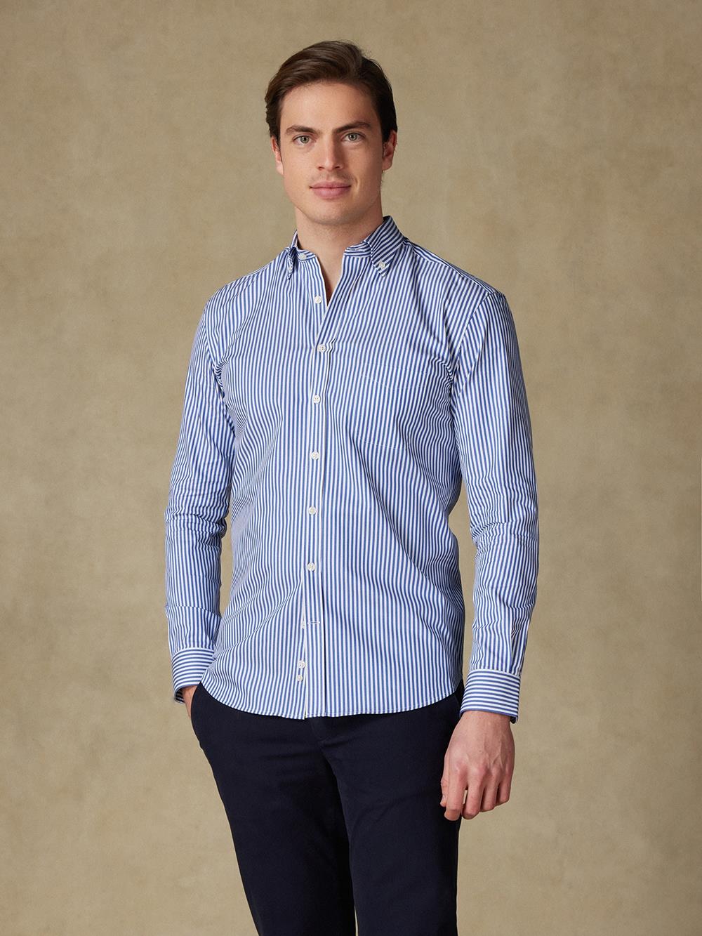 Hemd Barry mit Streifen in Marine  - Button down kragen