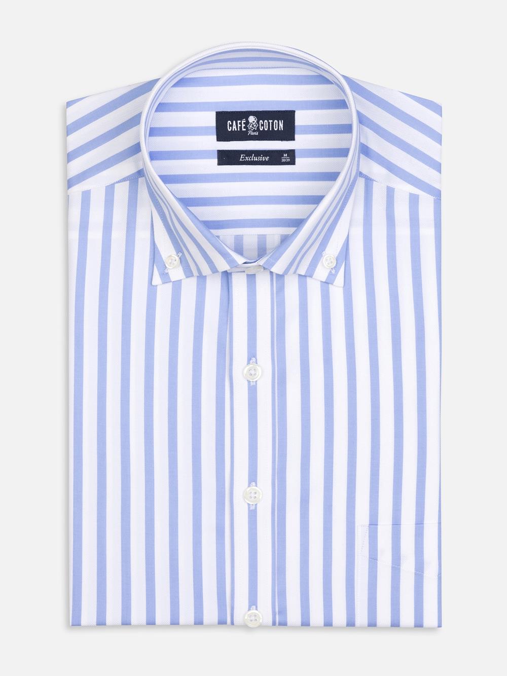 Buton down collar Billy stripe shirt - Blue sky