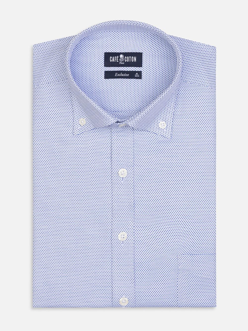Buton down collar Caleb twill shirt - Blue