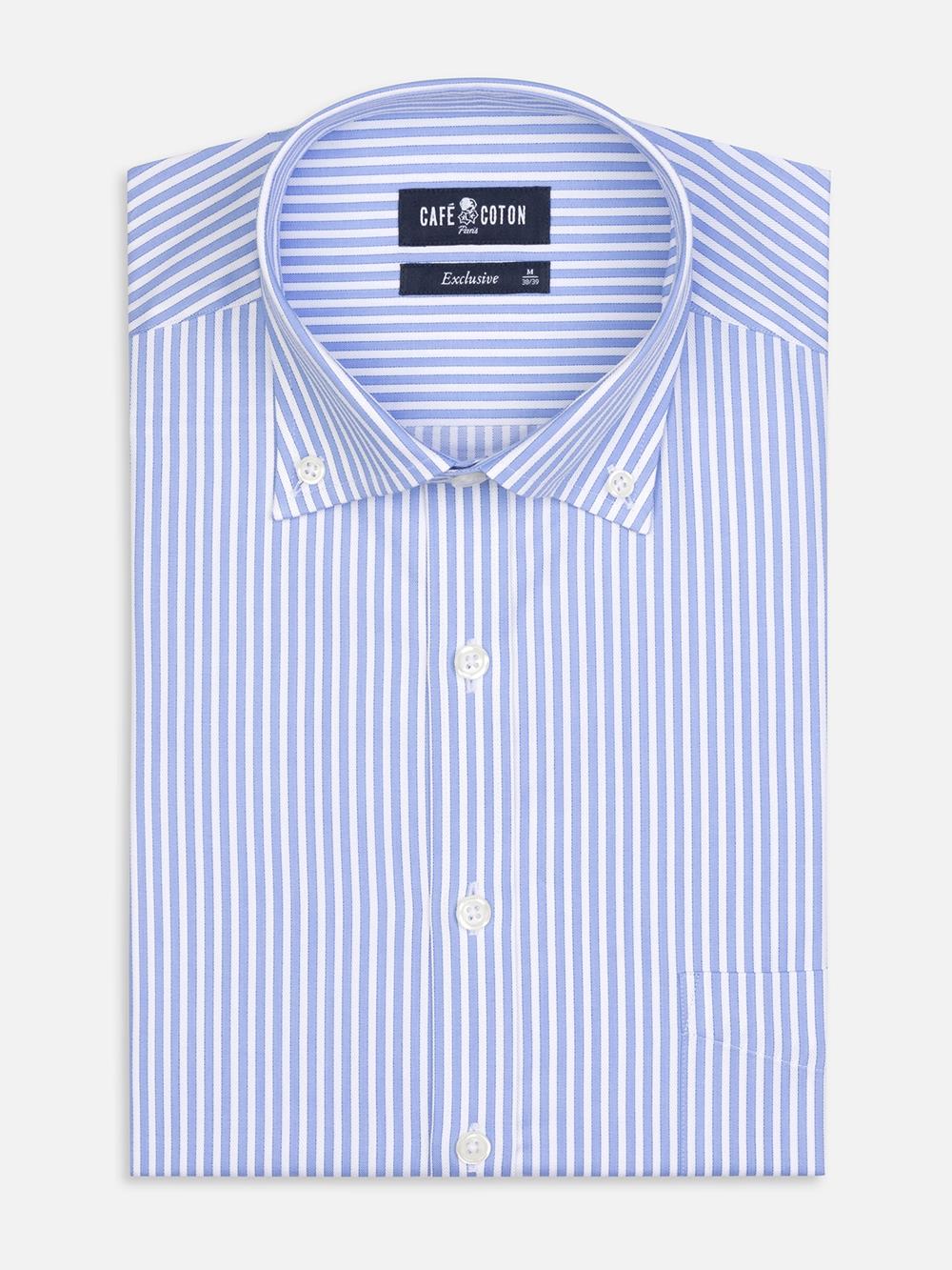 Camisa Colin de rayas azul claro - Con botonos