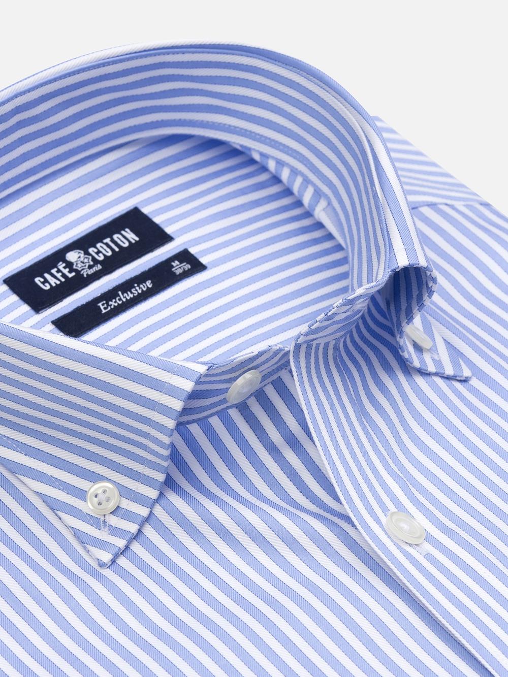 Buton down collar Colin stripe shirt - Blue sky