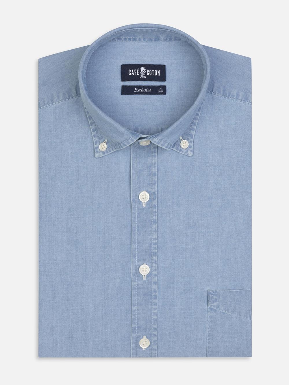 Camicia Dane in denim blu - Con buttoncini