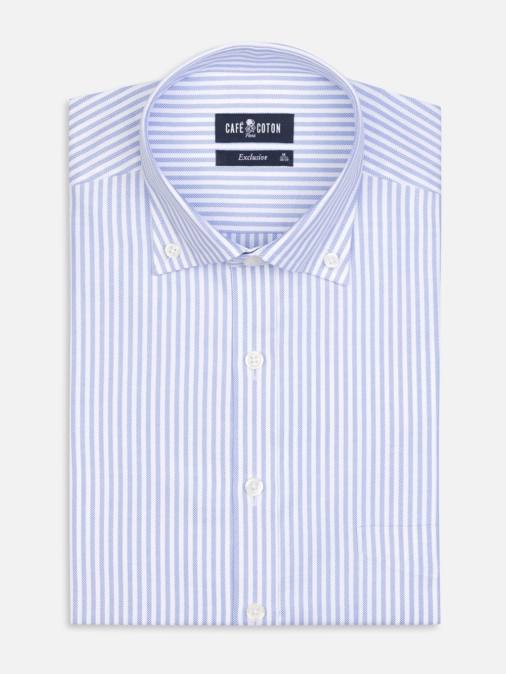 Buton down collar Darius stripe - Blue sky