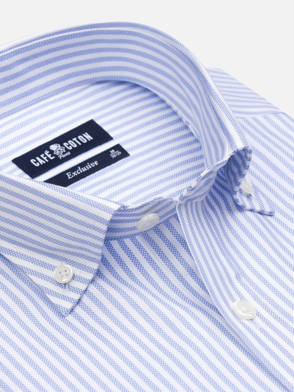 Buton down collar Darius stripe - Blue sky