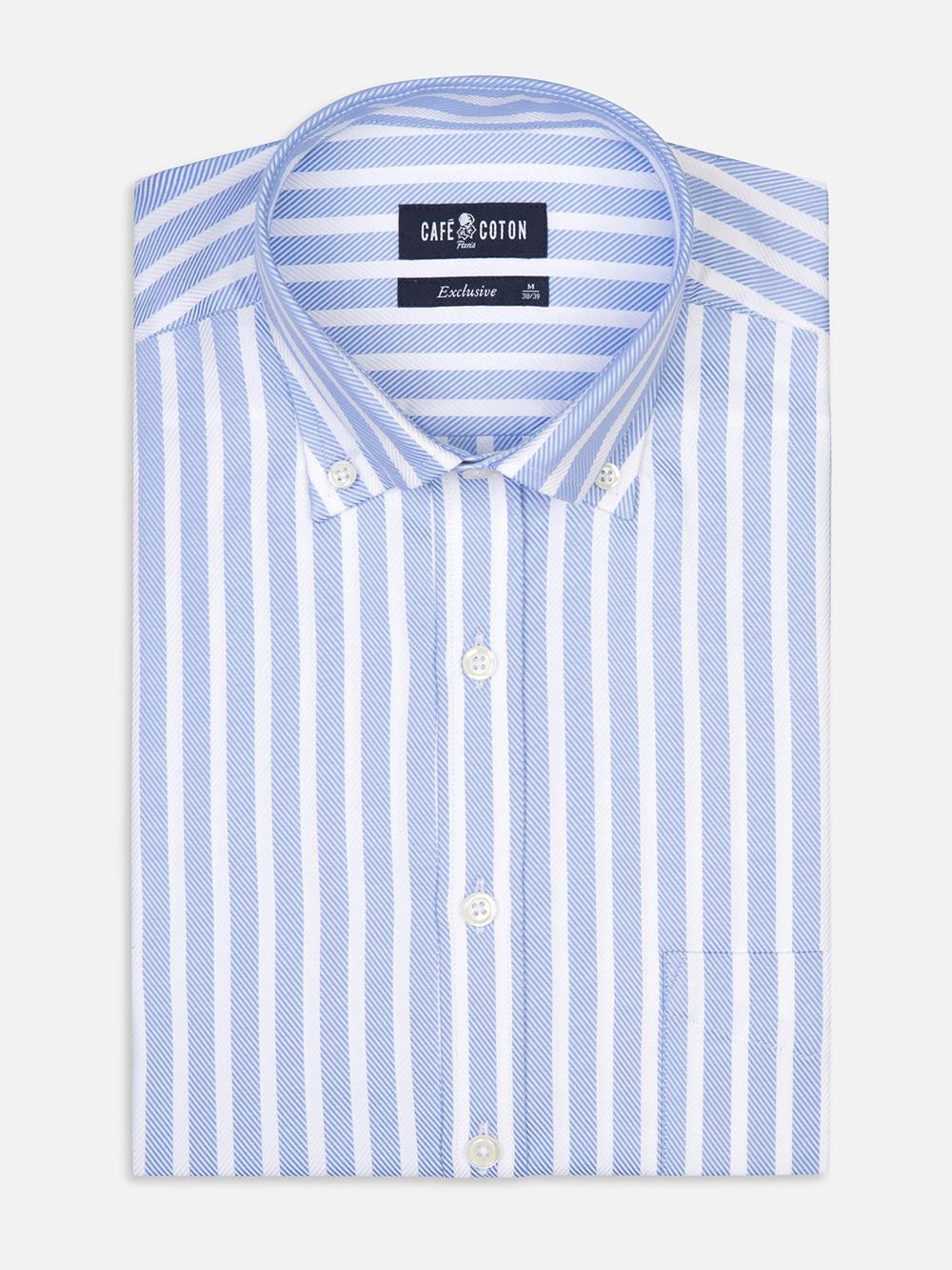 Don sky blue striped shirt - Button-down collar