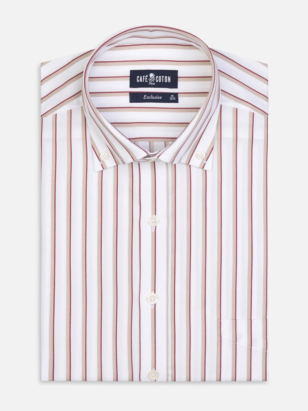 Buton down collar Elton stripe shirt - Off white