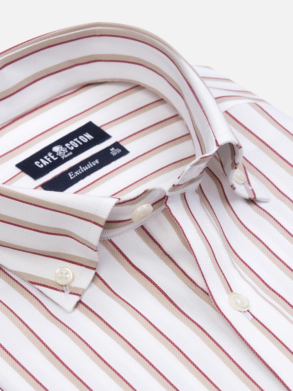 Buton down collar Elton stripe shirt - Off white