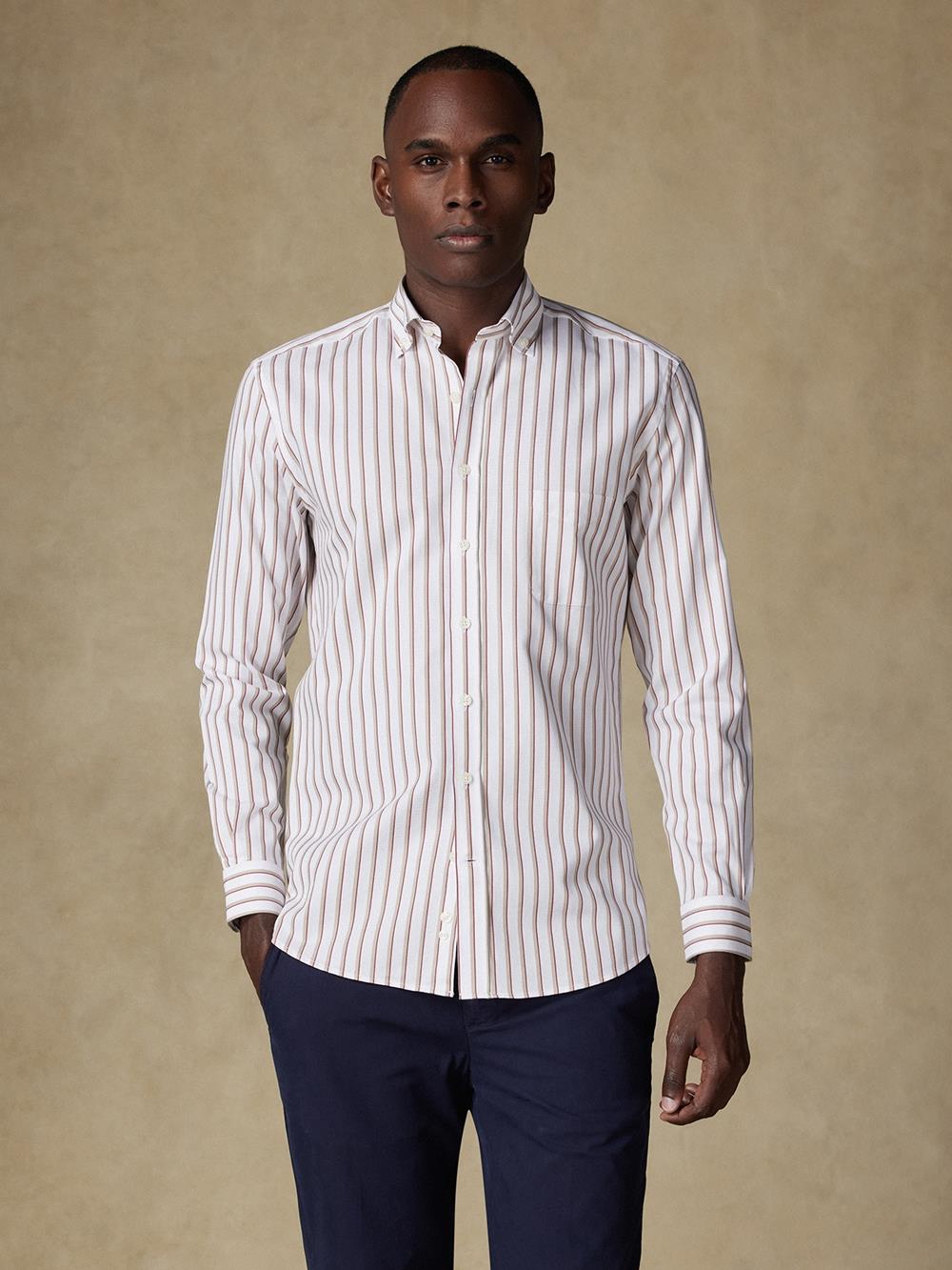 Buton down collar Elton stripe shirt - Off white