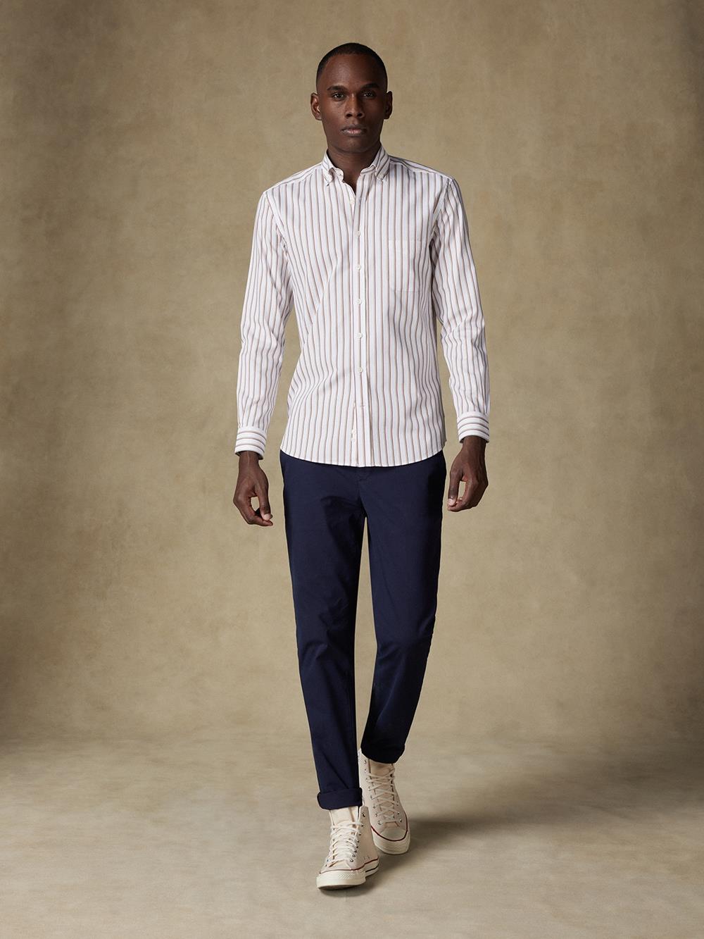 Buton down collar Elton stripe shirt - Off white