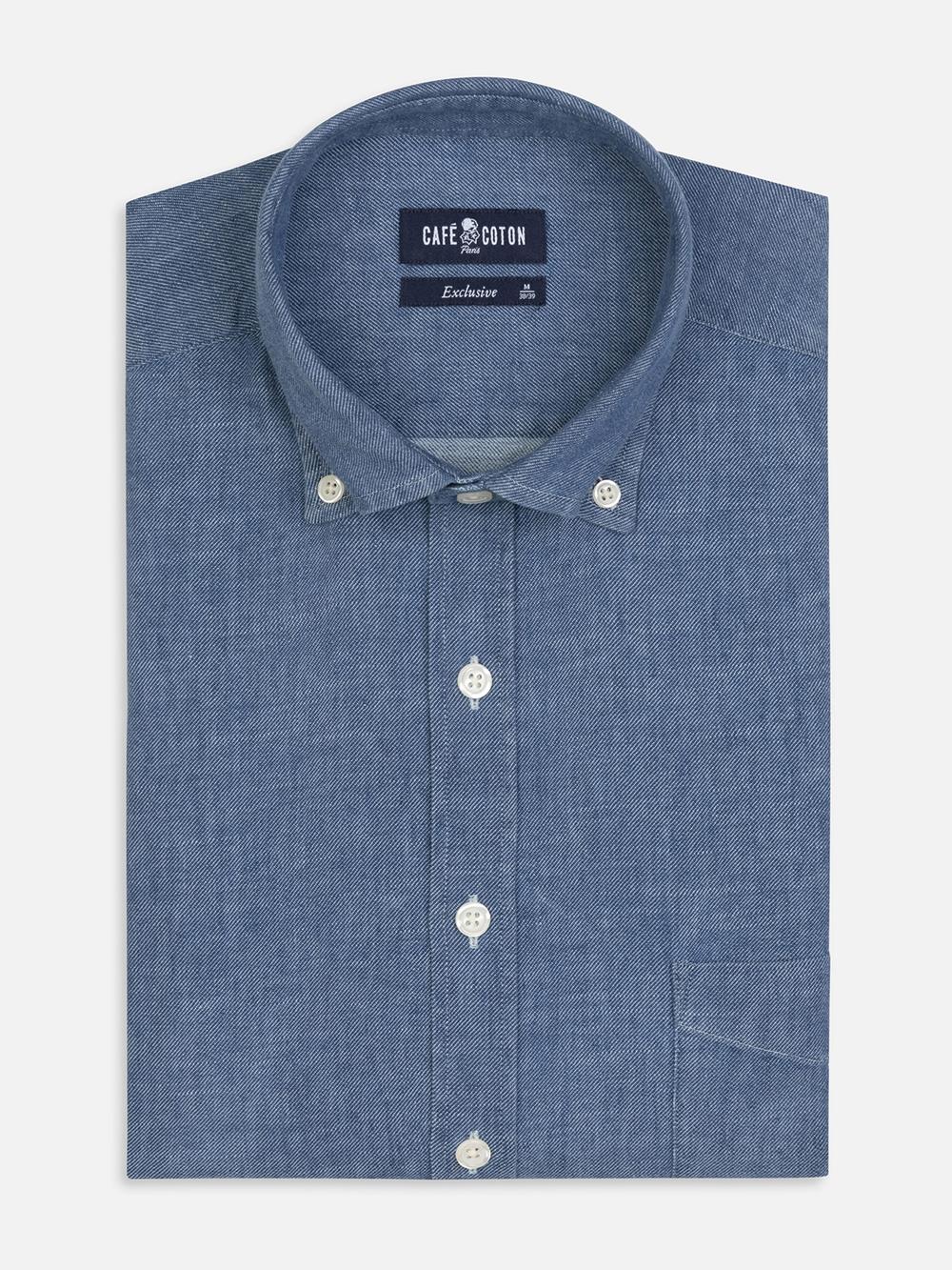 Chemise Erick indigo - Col Boutonné