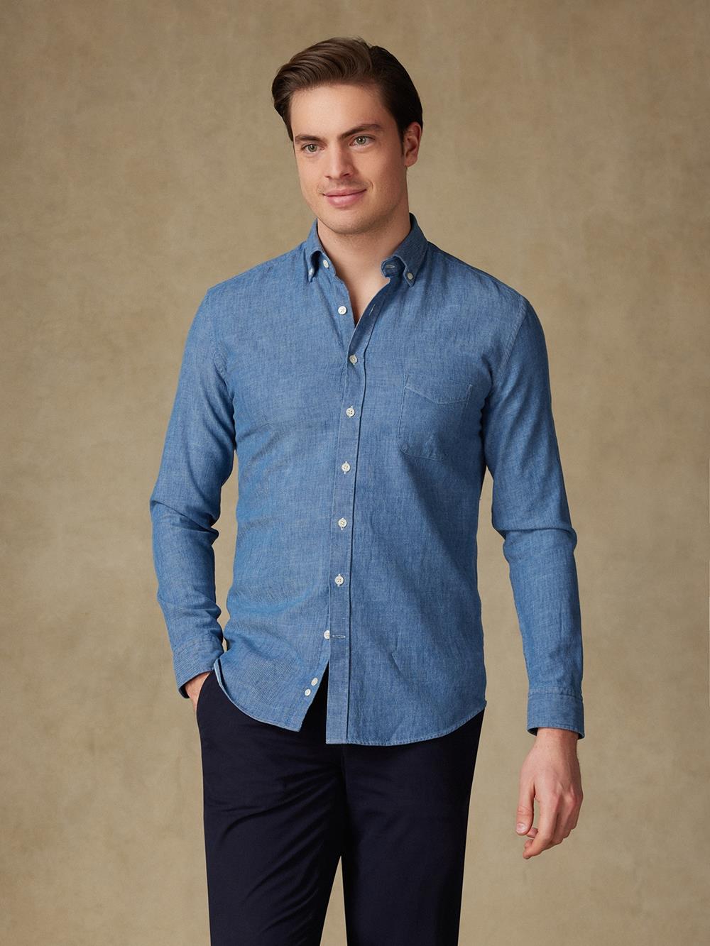 Camicia Erick in denim - Con buttoncini