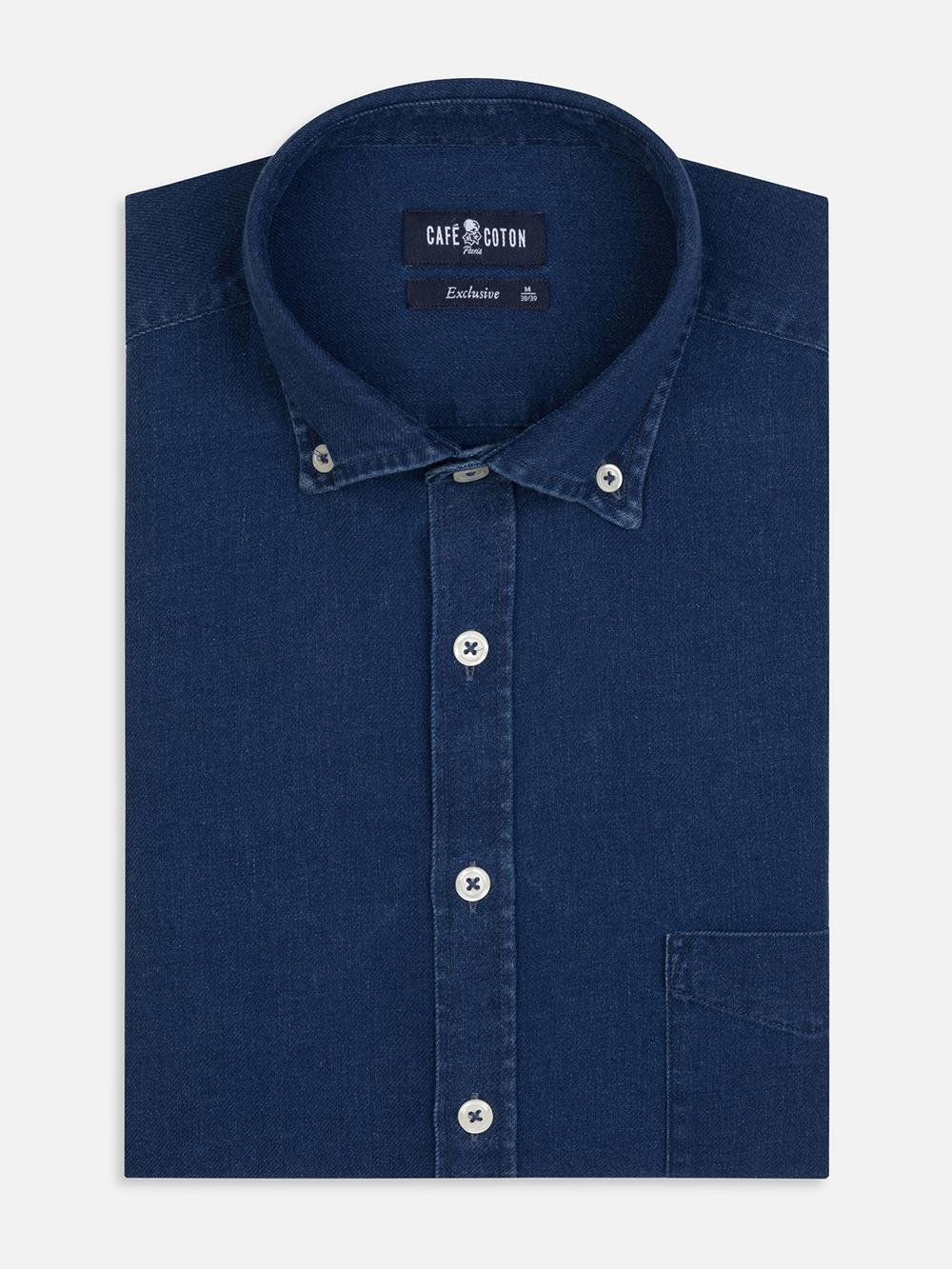 Buton down collar Erwin denim shirt - Navy