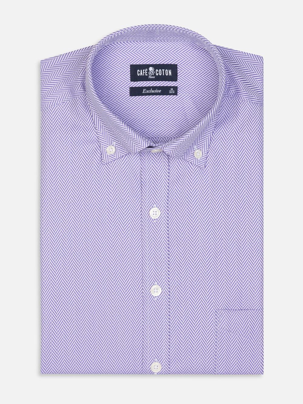 Parma Herringbone Shirt - Button down collar
