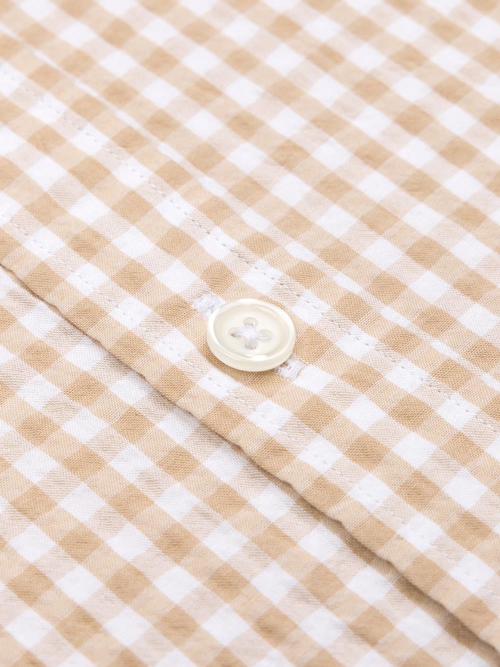 Jaiden-Hemd aus beigem Seersucker - Con botonos
