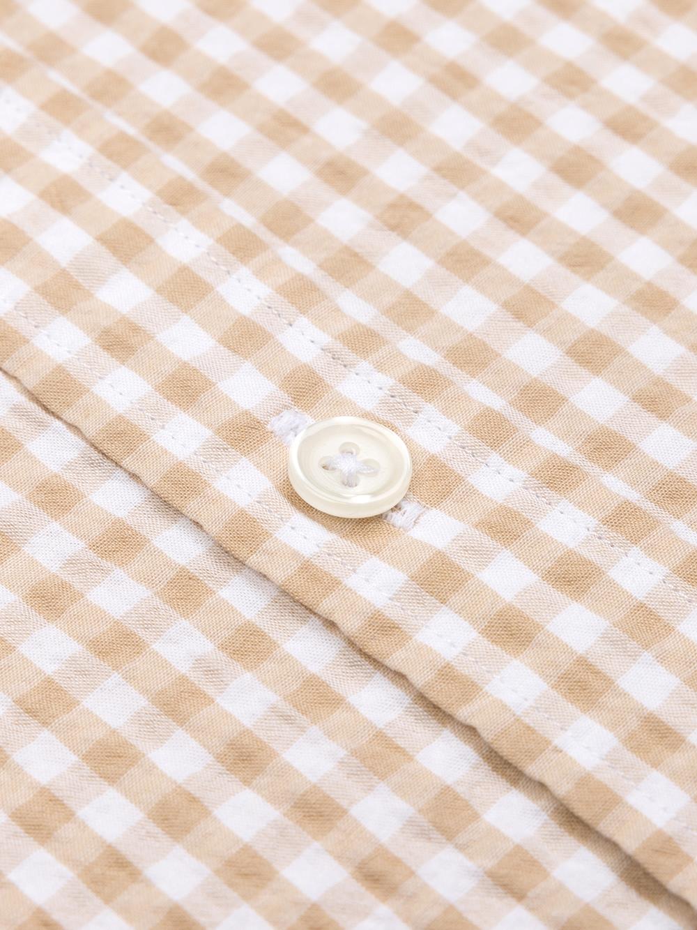 Camicia Jaiden in seersucker crema - Button-down kraag