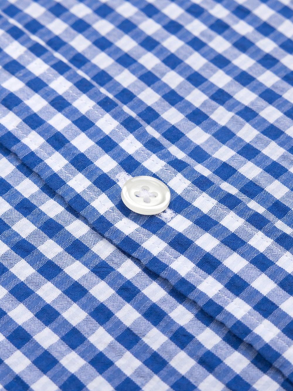 Camisa Jaiden en seersucker azul - Con buttoncini
