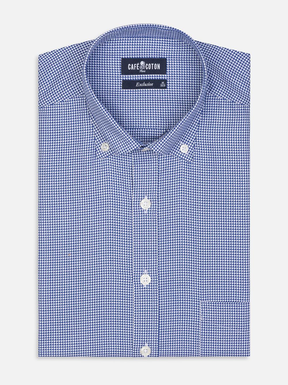 Landry Navy Gingham Shirt - Button down collar