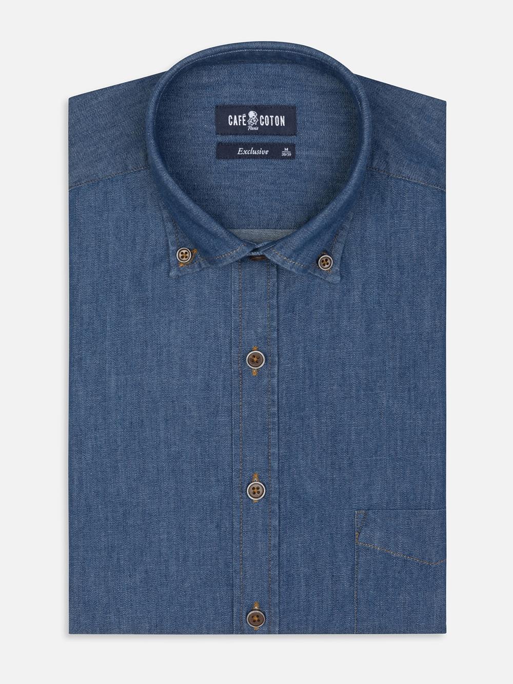  Malo denim overhemd - Button-down kraag