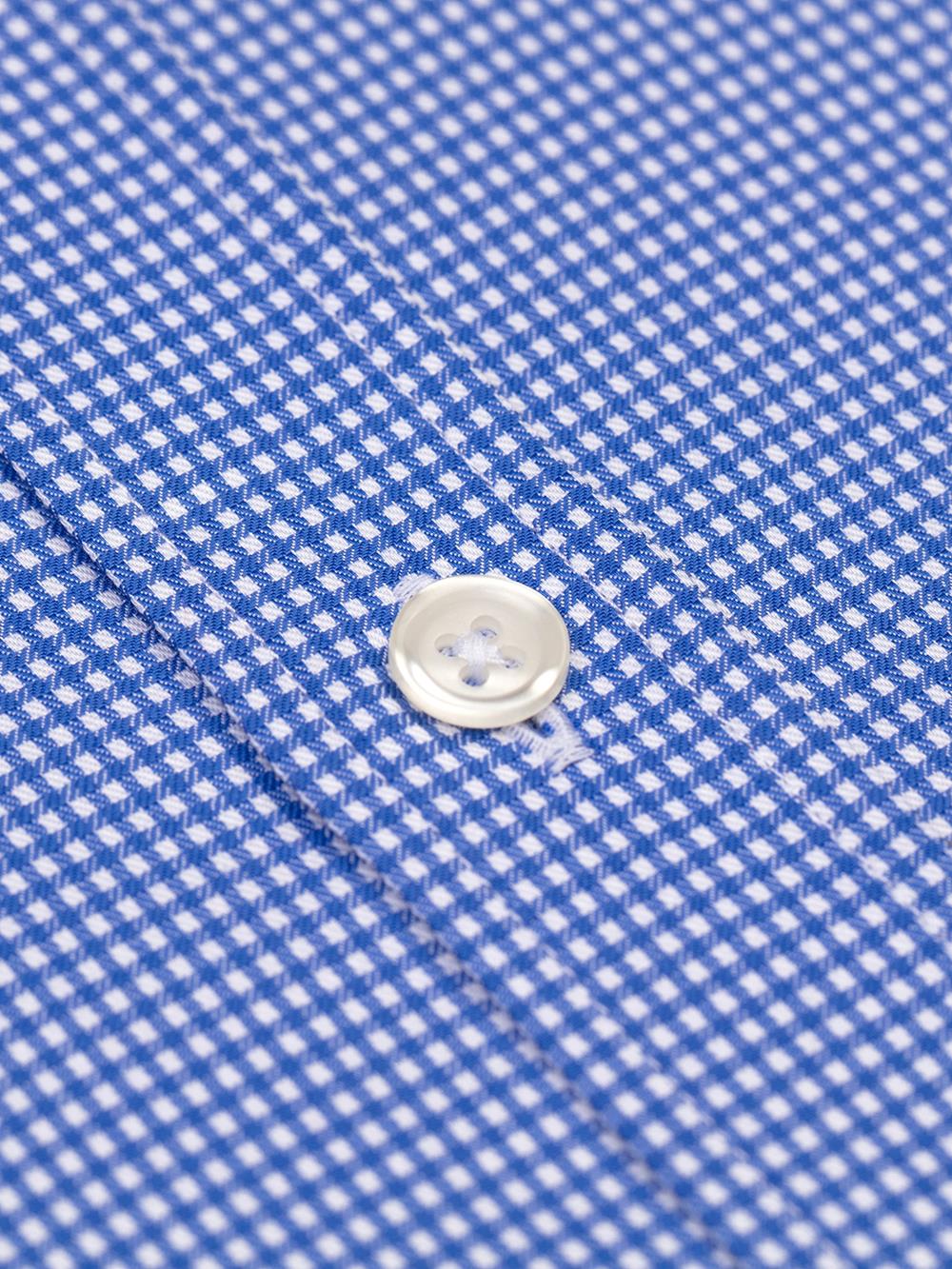 Mason blue checked shirt - Button-down collar