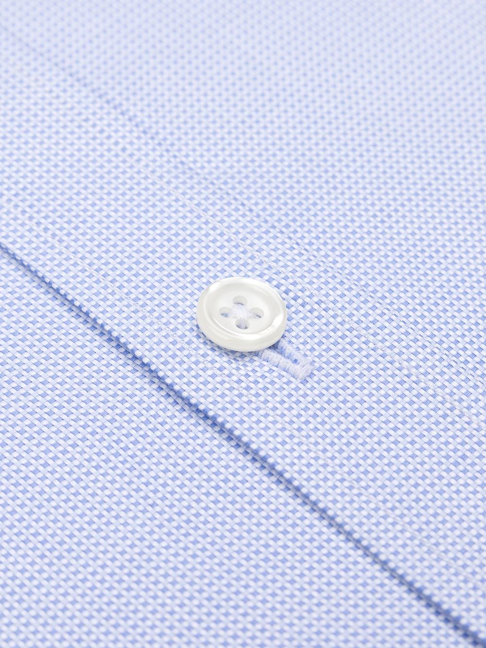 Hemd aus himmelblauem Zopfmuster - Buttondown Kragen