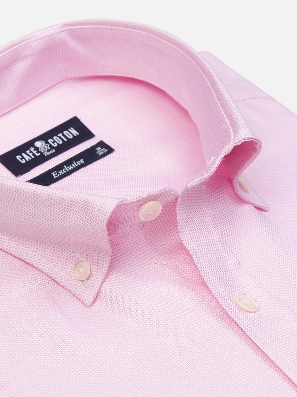Camisa trenza rosa - Cuello Abotonado