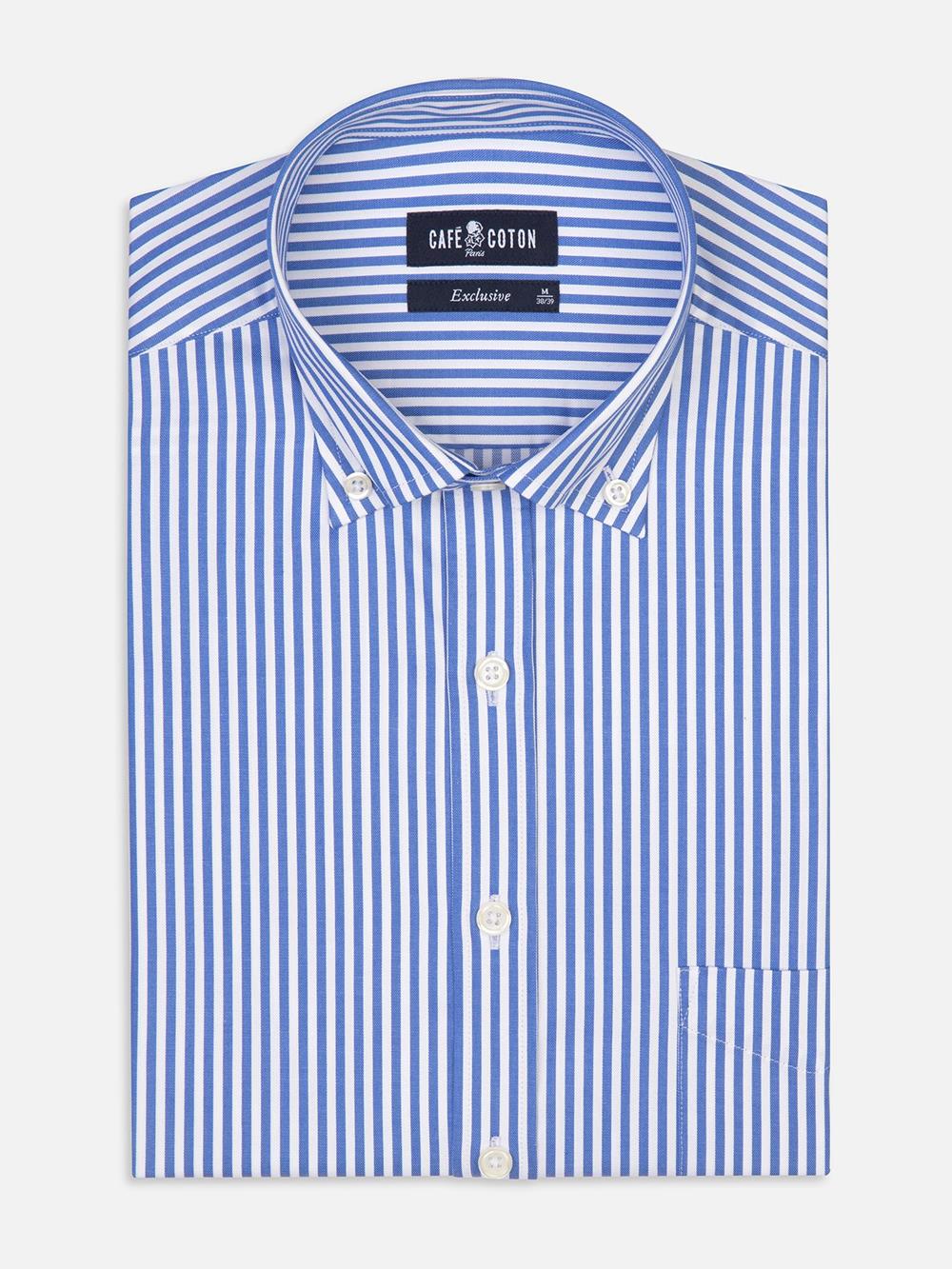 Nick blue striped shirt - Button-down collar