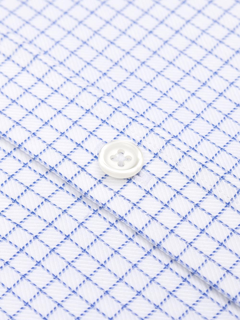 Oleg-Hemd mit blauen Karos - Button down kragen