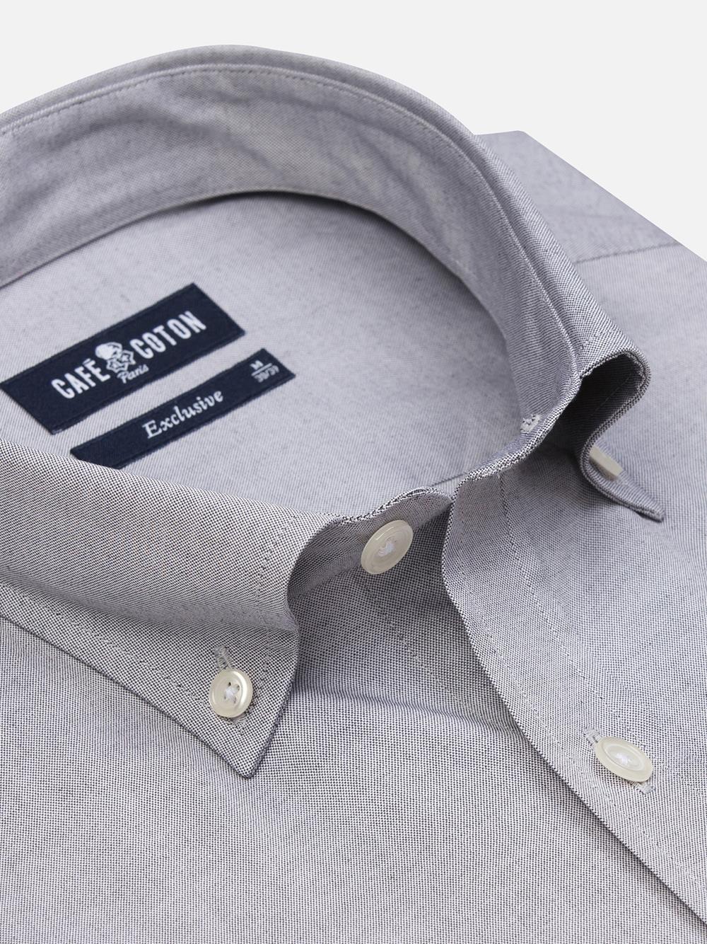 Grey pin point shirt  - Button down collar