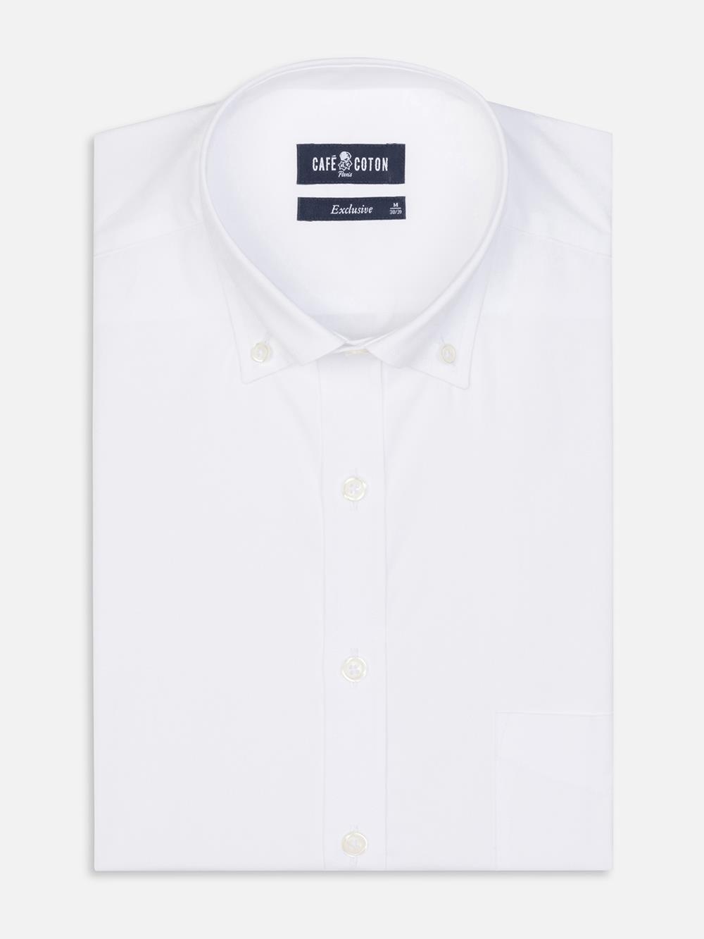 Wit poplin overhemd - Button-down kraag