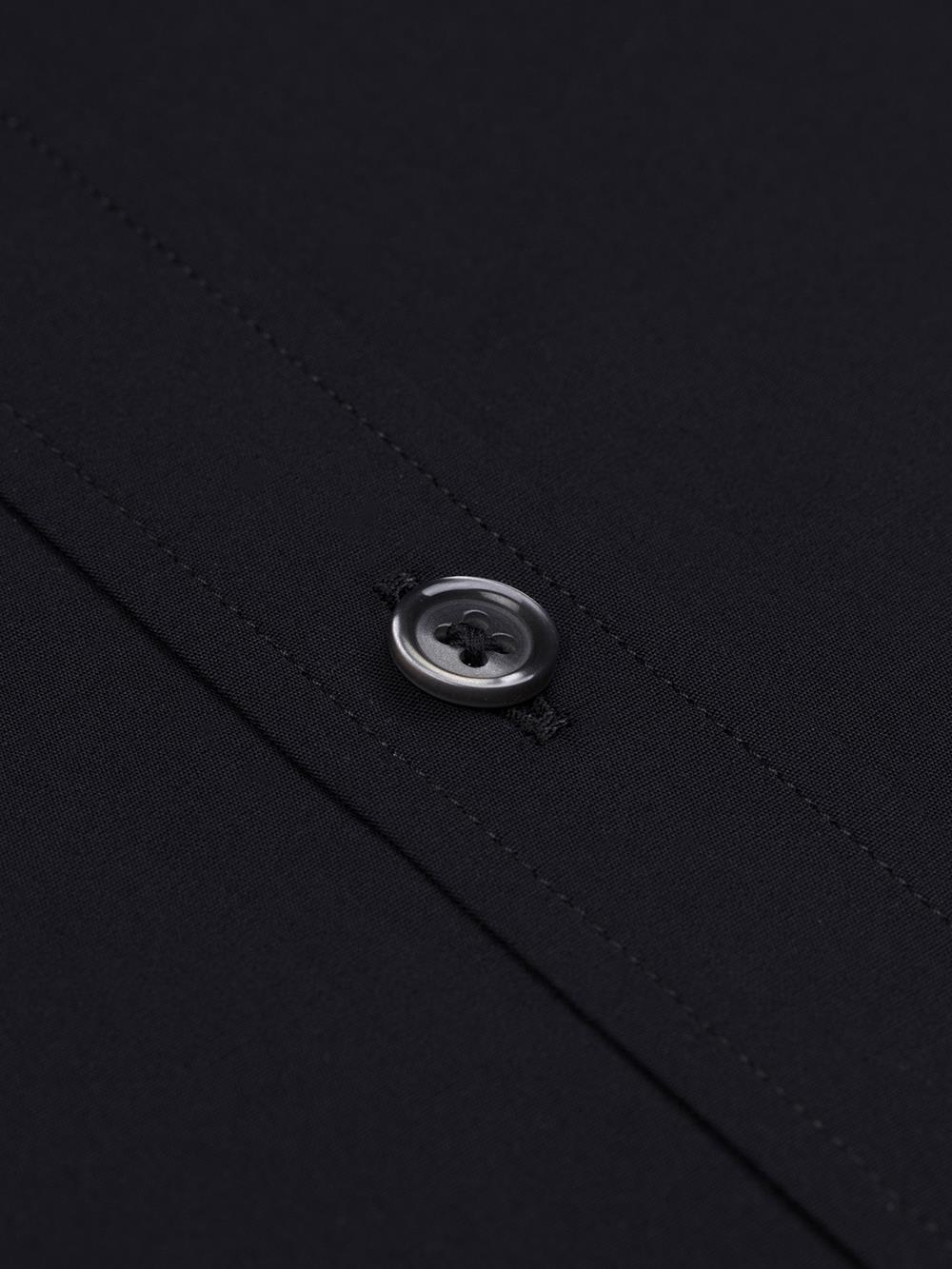 Black poplin shirt - Button-down collar