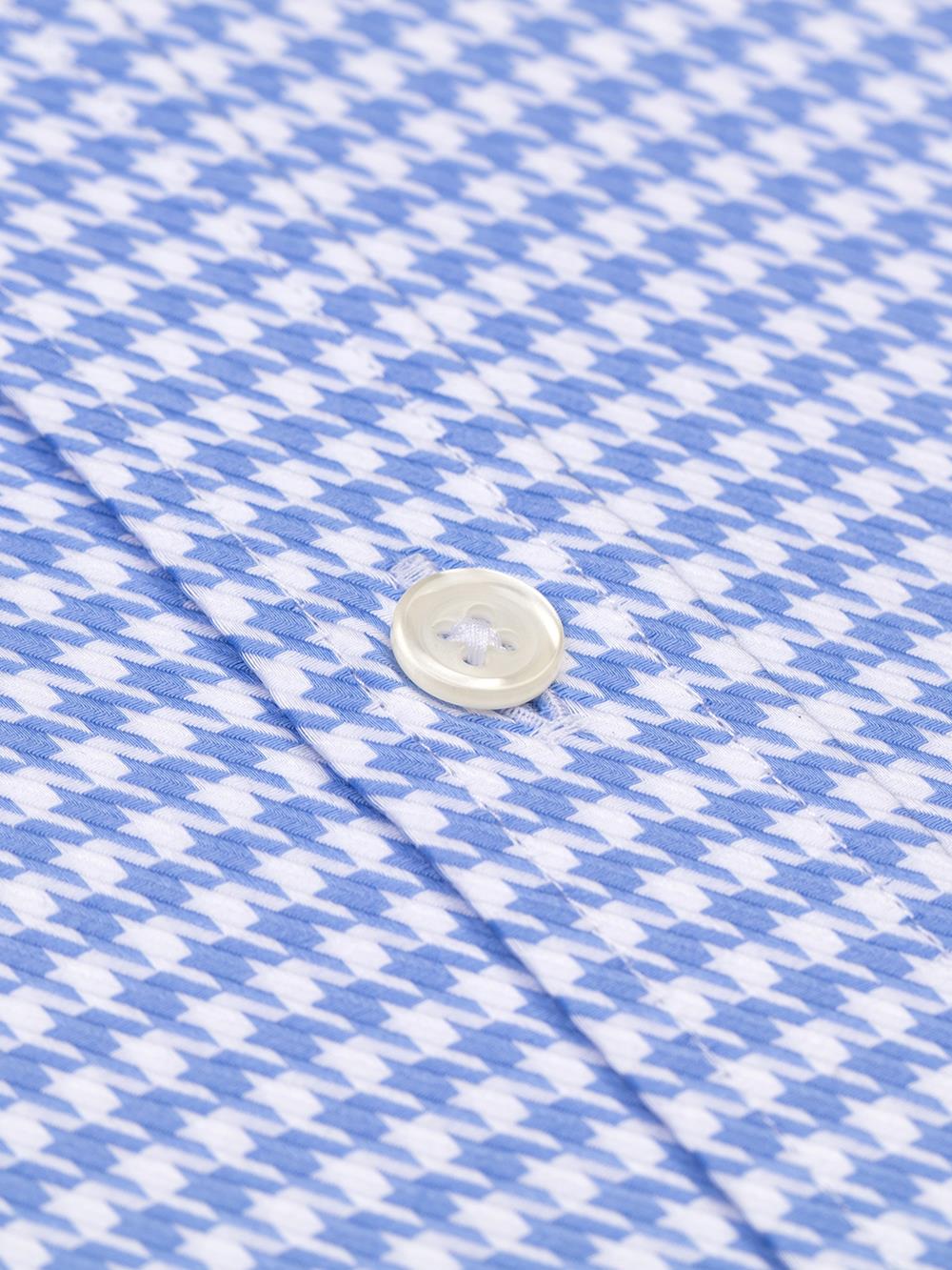 Ross sky blue checked shirt - Button-down collar