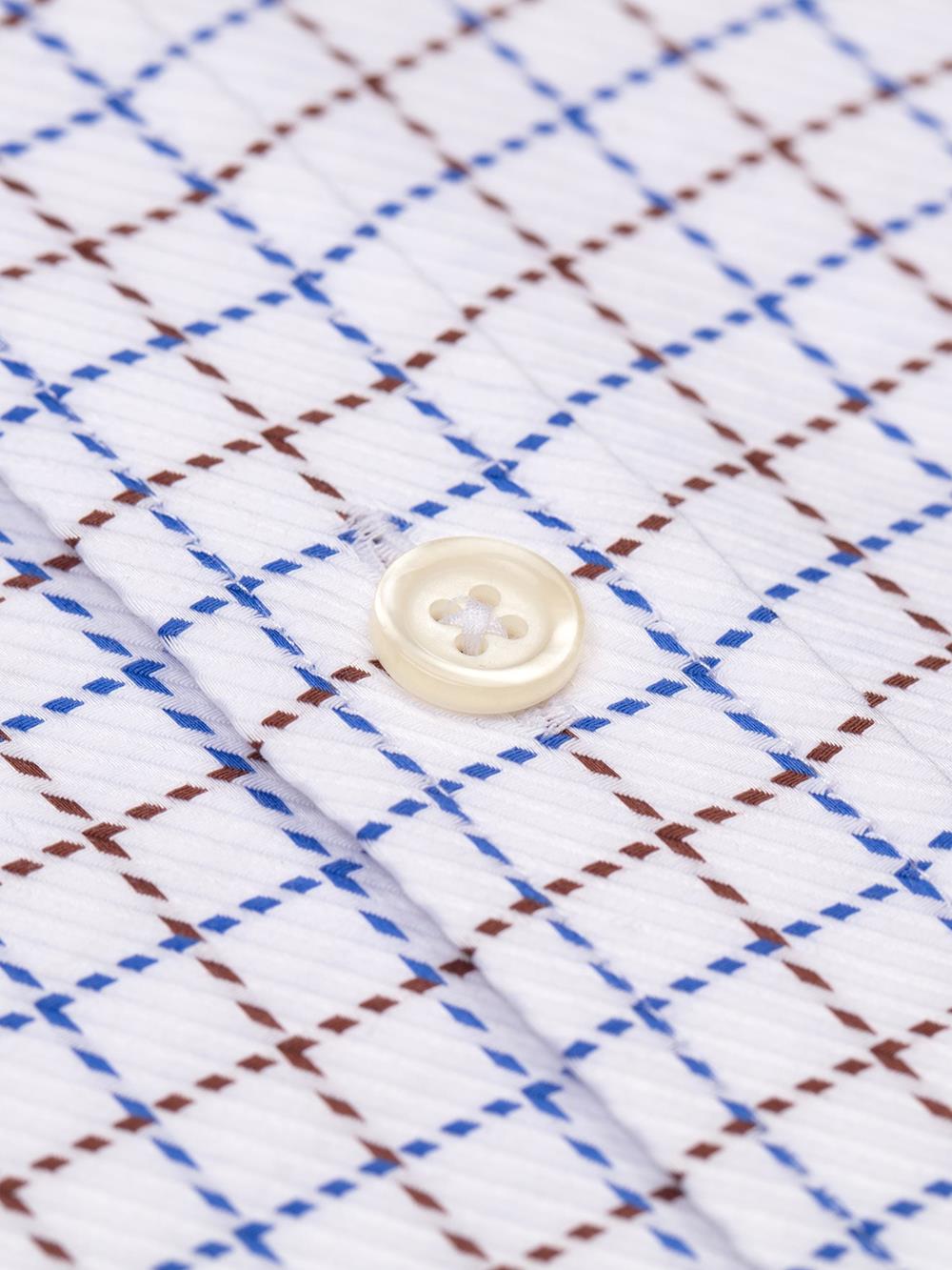Sean brown and blue checked shirt - Button-down collar