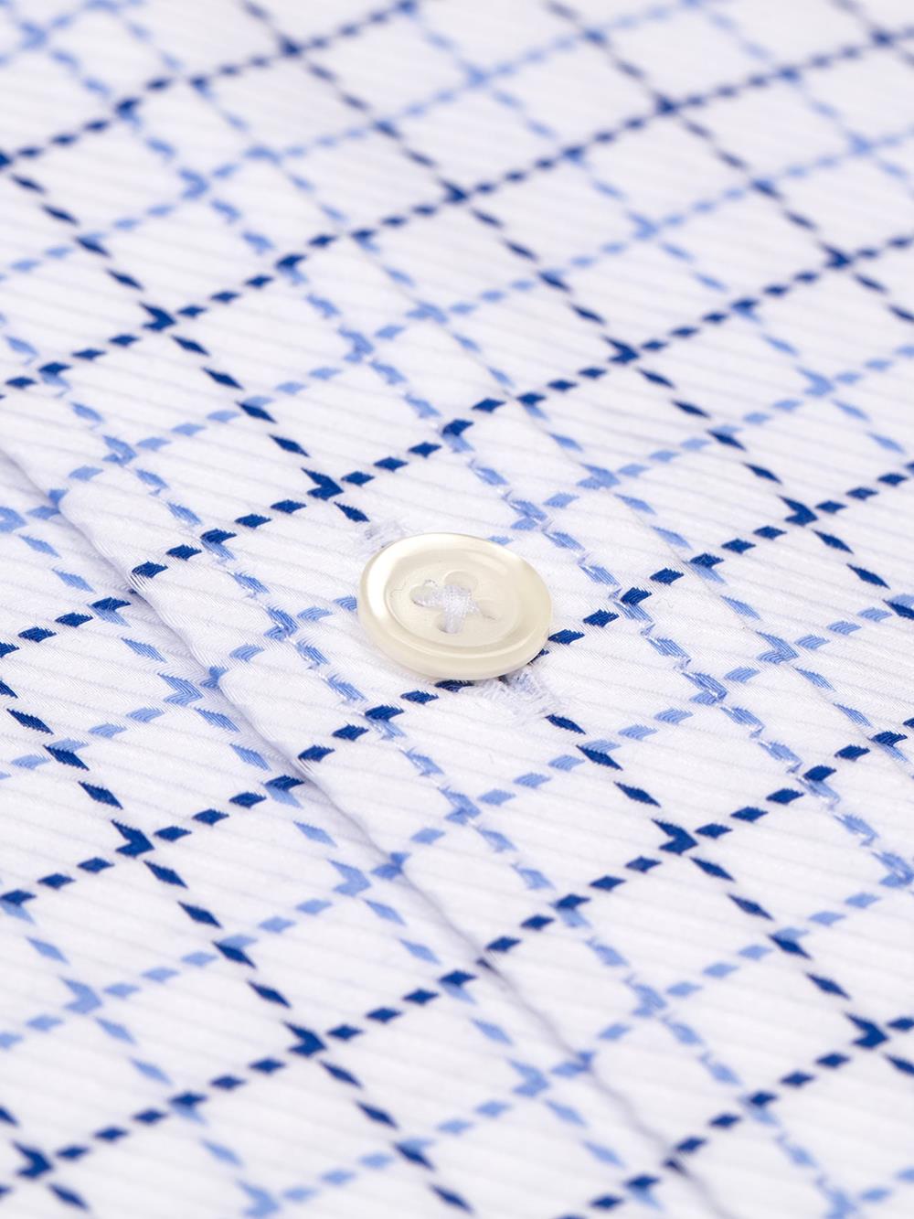 Sean navy and sky blue checked shirt - Button-down collar