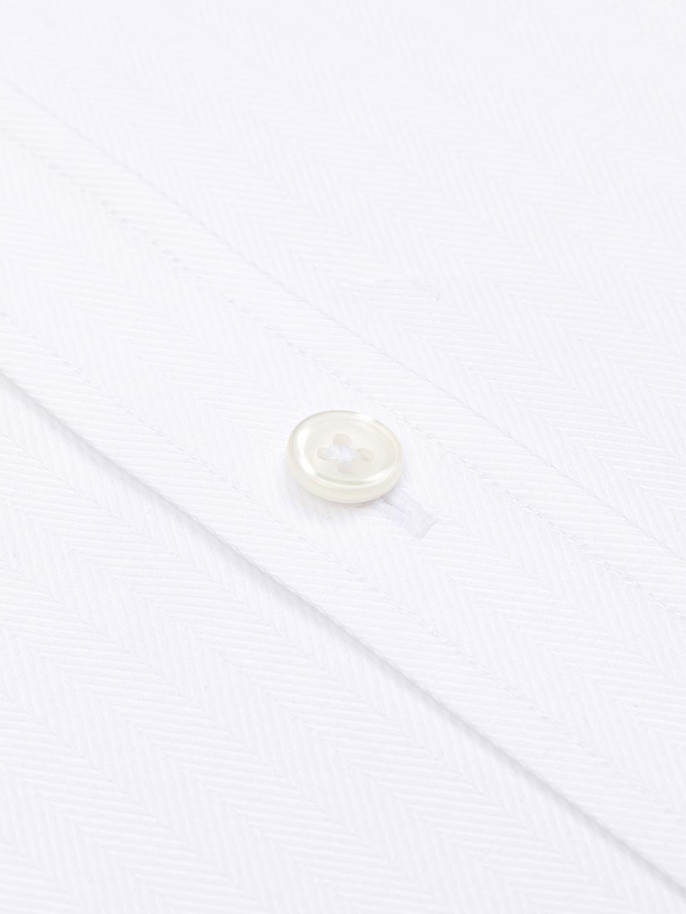 Weißes FischgratTaillierthemd  - Button down kragen