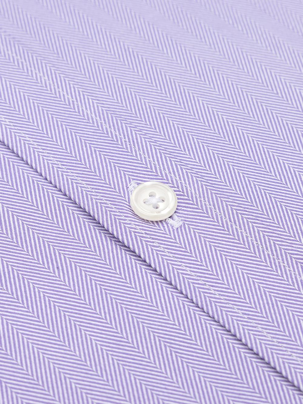 Paars visgraat overhemd - Button-down kraag